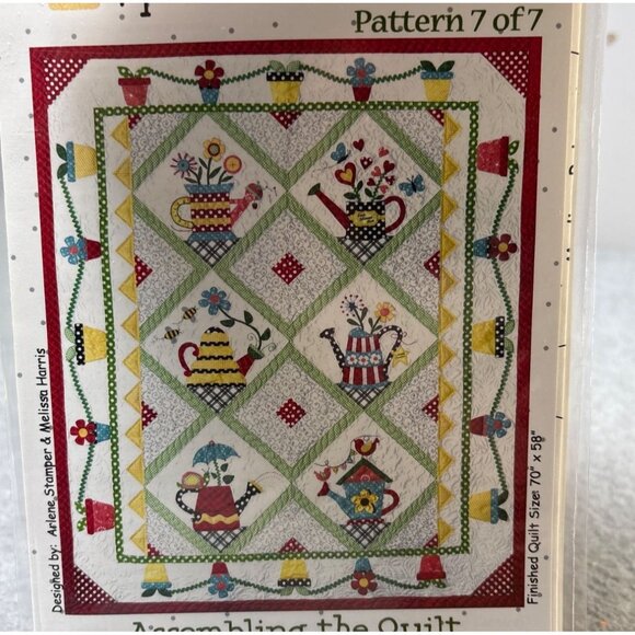 Sprinkled with Love Quilt Set of 7 Block Patterns by The Quilt Company Button Em - Picture 2 of 13